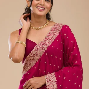 Maroon Zariwork Soft Silk Saree