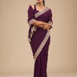 Purple Zariwork Soft Silk Saree